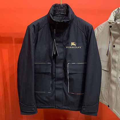 男高等韓版立領加厚潮流外套，冬季巴寶莉大品牌白鴨絨