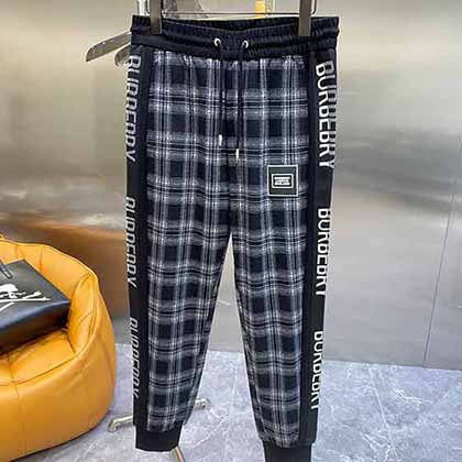 國際品牌巴寶莉褲男 秋冬新款商務(wù)休閑寬松厚款長褲