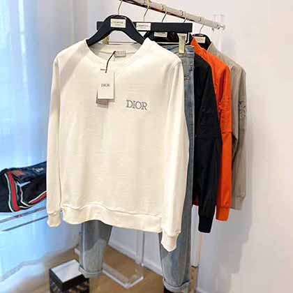 國際大品牌男士秋季迪奧圓領印花休閑純棉衛衣中青年打底衫