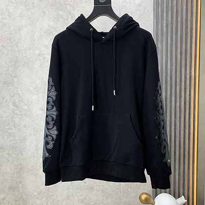 克羅心秋冬歐洲站男士長袖圓領休閑衛(wèi)衣潮流修身網紅印花長袖T恤男