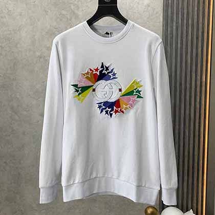 Gucci原版開發印花菲林彩虹字母標語五角星圓領衛衣