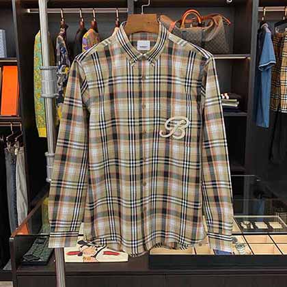 巴寶莉格子系列秋冬新同款經(jīng)典格紋男士長袖襯衣