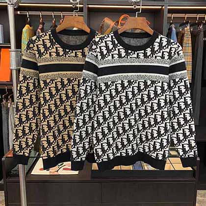 迪奧秋冬新款原單長袖打底針織羊毛衫，時尚潮流，個性百搭！