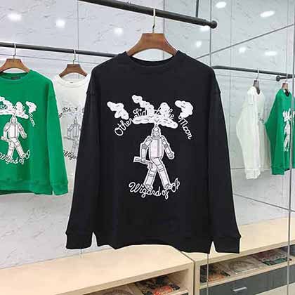 路易威登女裝折扣網綠野仙蹤機器人主題圖案套頭衛衣