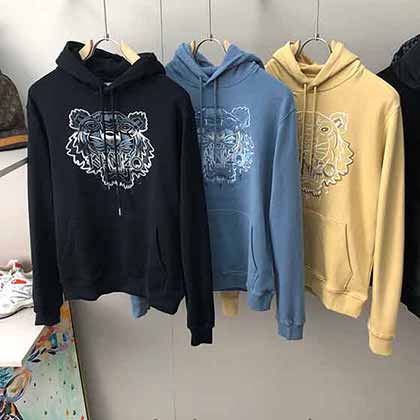 kenzo經(jīng)典高街新款系列萬針刺繡虎工藝連帽衛(wèi)衣運(yùn)動衫