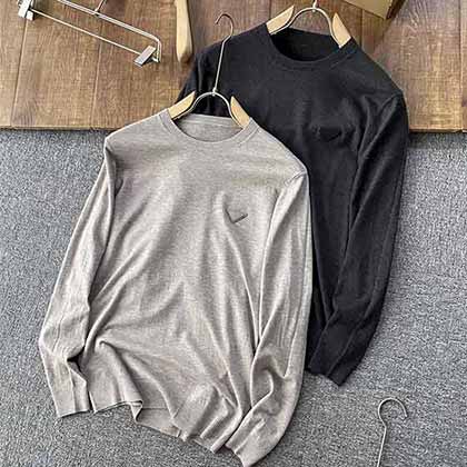 男士毛衣秋季寬松長袖圓領上衣 新款休閑針織衫男裝