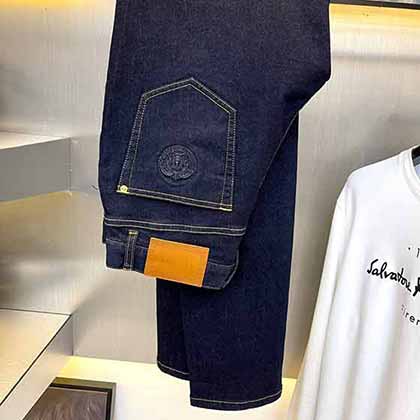 秋季VAS范思哲男士耐磨牛仔褲直筒商務休閑褲百搭大品牌男褲子