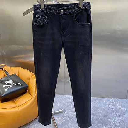歐洲站大品牌黑色牛仔褲男秋冬款修身褲 驢牌男士潮牌高等冬季長褲