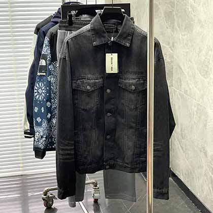 原單狠貨巴黎世家官網專柜同步休閑翻領牛仔外套