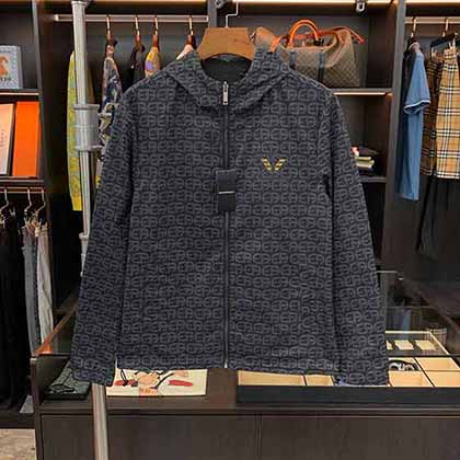 Amani阿瑪尼秋冬新品夾克輕盈連帽雙面夾克外套