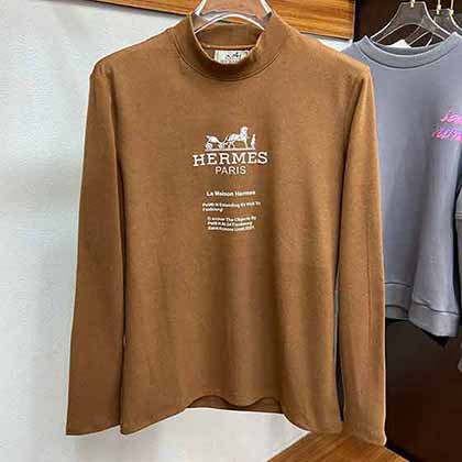 愛馬仕專柜圖案設計男款長袖T恤衫新品