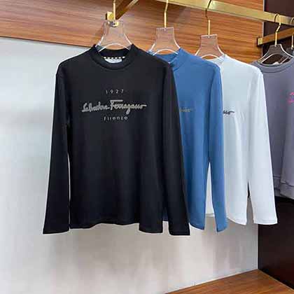 菲拉格慕男款長袖T恤衫新品商務(wù)年輕范