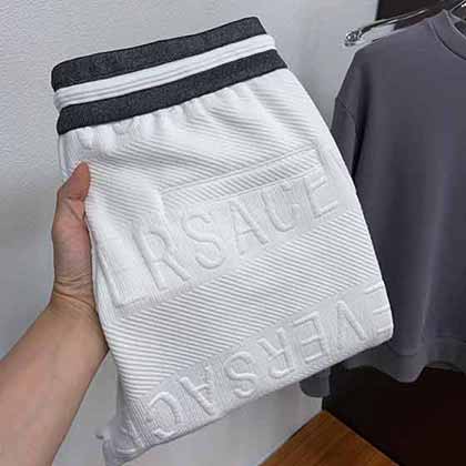 范思哲運動衛褲男 高街運動風經典字母松緊腰系帶款