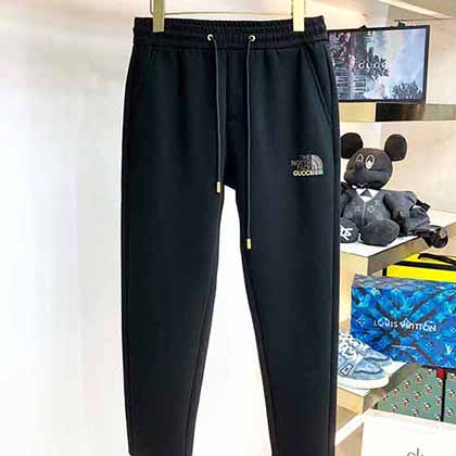 專柜櫥窗推存古奇時尚運動褲男原版走秀款純棉加厚褲