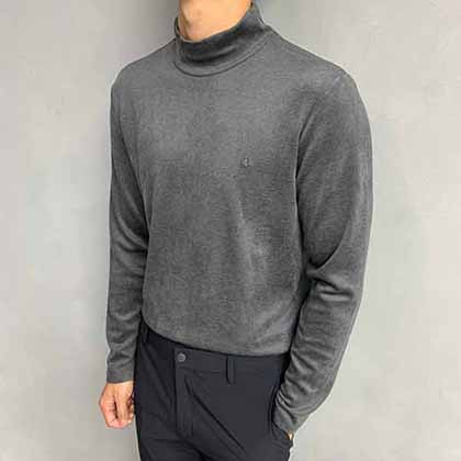 PRA品牌潮流l定制羊絨混紡ogo小高領(lǐng)徽標長袖T恤。