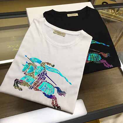  ss新款大品牌男t恤，巴寶莉雙絲光棉圓領短袖T恤！