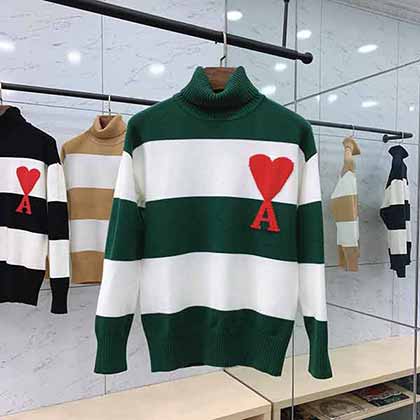 Ami Alexandre Mattiussi AW秋冬新品法系桃心高領針織衫