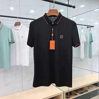 Hermès 愛馬仕春夏新品時尚休閑翻領(lǐng)T