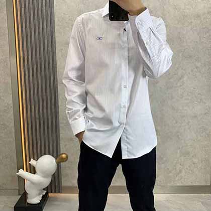 菲拉格慕時(shí)尚大品牌男裝，男士商務(wù)休閑長(zhǎng)袖襯衫！