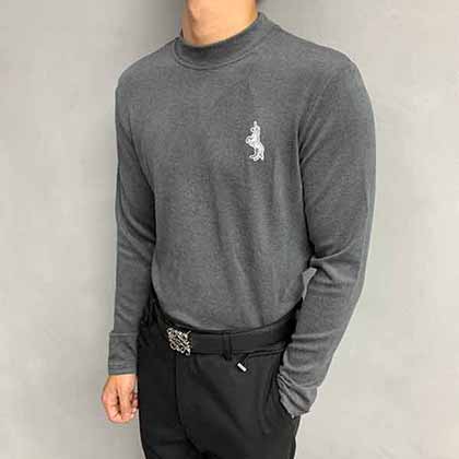 巴寶莉時髦單品小高領刺繡長袖T恤