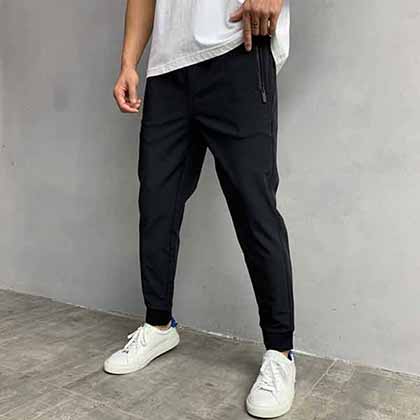 仿大品牌男裝 品牌定制格紋潮流徽標(biāo)休閑長褲