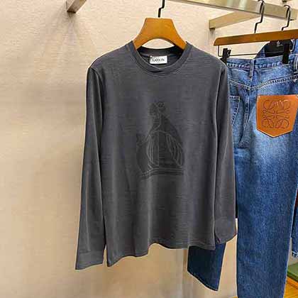 LANVIN衛衣男大品牌，早秋新logo長袖