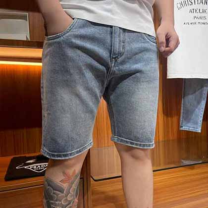 Versace春夏新款牛仔中褲男士休閑牛仔