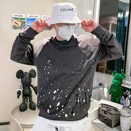 高等品質闊版秋冬潮范十足潮牌圓領