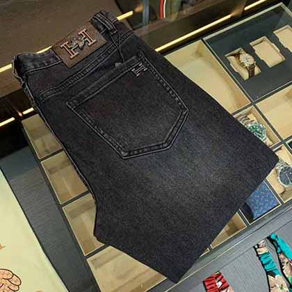 愛馬仕大品牌牛仔褲 新款男士小直筒休閑牛仔褲