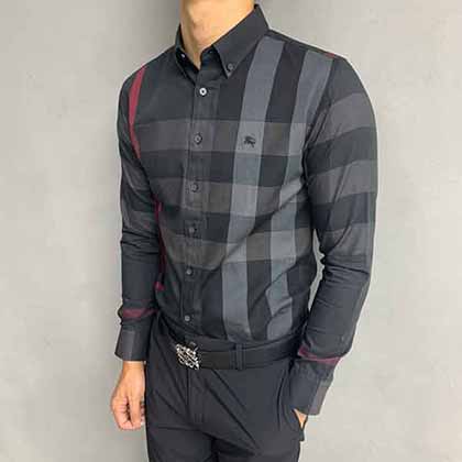 BBR巴寶莉經典款大格長袖襯衫。每件都是精致的對格裁剪。