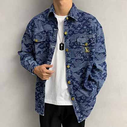 中國男裝網驢家高等顏色牛仔提花外套。