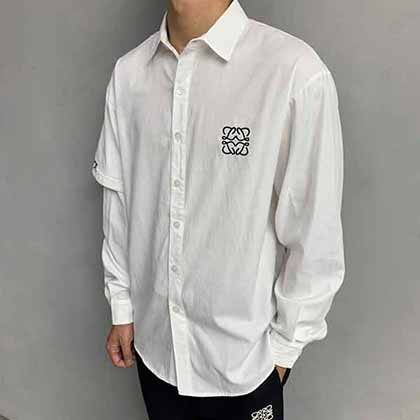 羅意威品牌潮流logo假兩件刺繡長袖