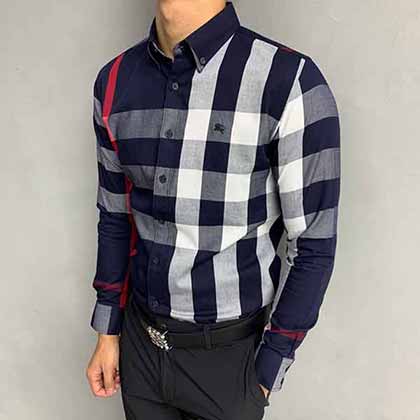 唯品會折扣網(wǎng)男裝，巴寶莉經(jīng)典大格長袖襯