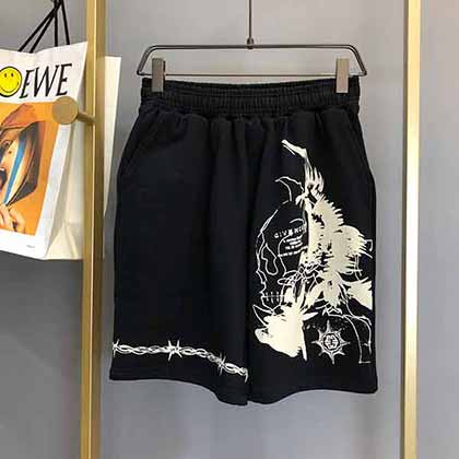 Givenchy休閑運動風暗黑國際織帶棉質運動短褲