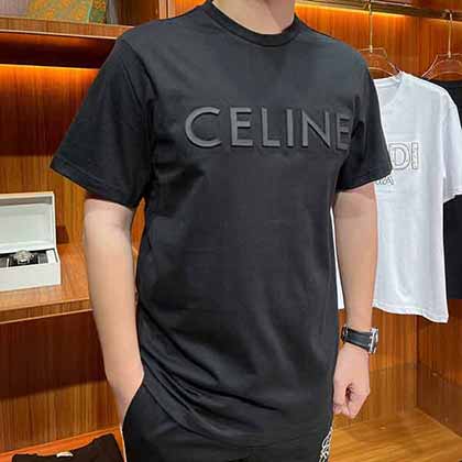 Celine賽琳高等專柜立體字母logo男士短袖T恤