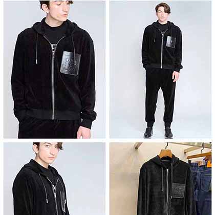 Loewe秋冬時尚風貼真皮片半拉鏈