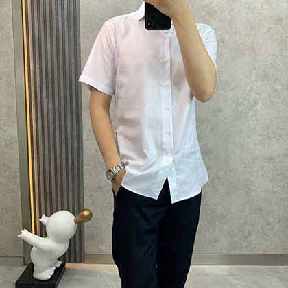 Zegna男士商務休閑短袖襯衫，杰尼亞男襯衫短袖！