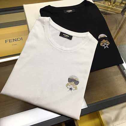專柜款芬迪FD新款圓領短袖T恤。