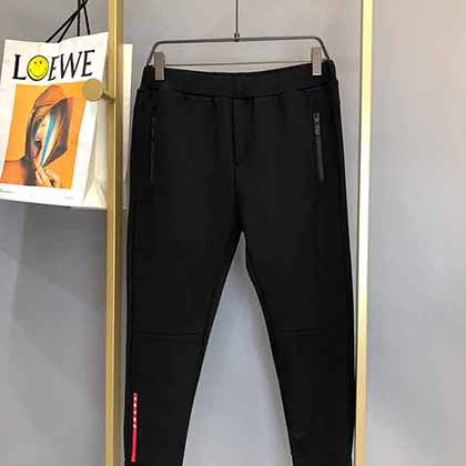 早春Prada衛褲男韓版側邊紅標識