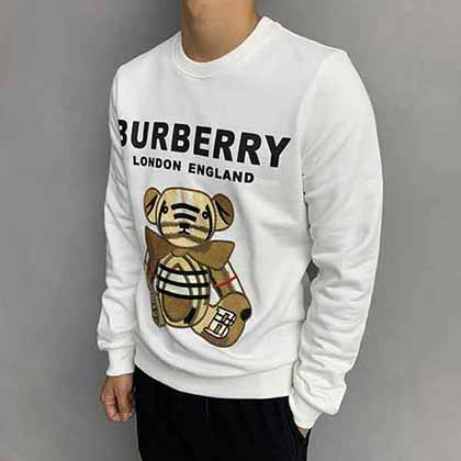 巴寶莉品牌潮流定制精梳棉logo印花刺繡套頭衛(wèi)衣。