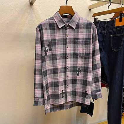 Chrome Hearts定制版男士格子襯衫，