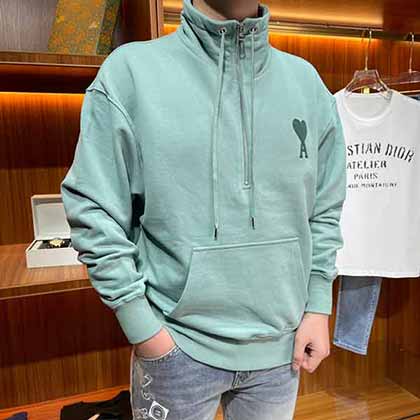 AMI定制精梳棉男士連帽衛衣