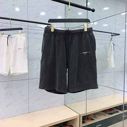 廣州大品牌男裝OFF WHITE時尚潮牌貼布箭頭刺繡短褲