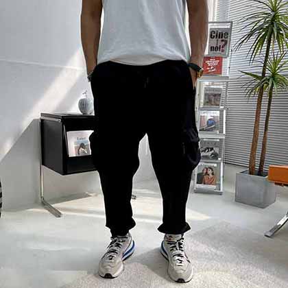 春夏新款工裝運動衛褲男復合衛褲