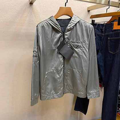 Prada輕奢商務3角標+新元素口標PD夾克外套