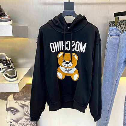 莫斯奇諾 FW早秋新款刺繡連帽衛衣