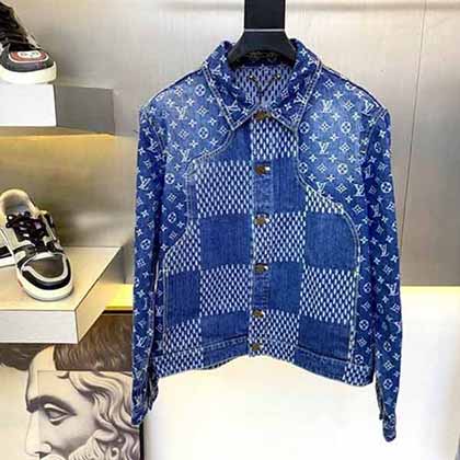 驢家唯品會折扣網服裝 走秀同款新棋盤格牛仔外套