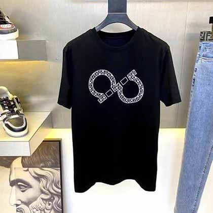 品牌男裝官網菲拉格慕卡通系列糖果色T恤