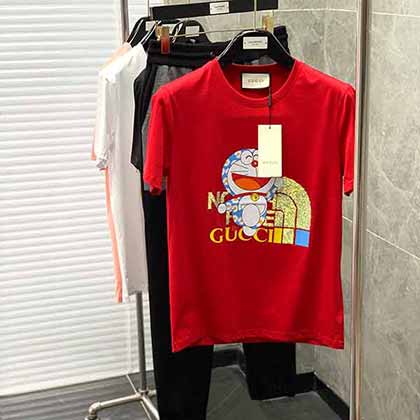 GUCCI胸前頂級燙鉆印花工藝哆啦A