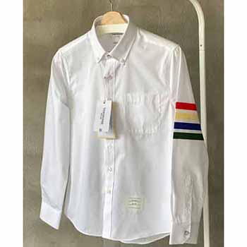 TB定制面料襯衫，歐美風剪裁顯高等三條杠設計潮人畢備白襯衫！